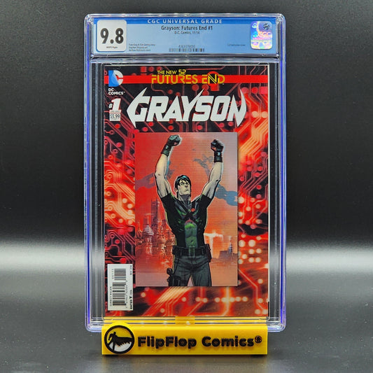 Grayson: Futures End #1 - 3D Lenticular Cover - CGC 9.8 WHITE Pages